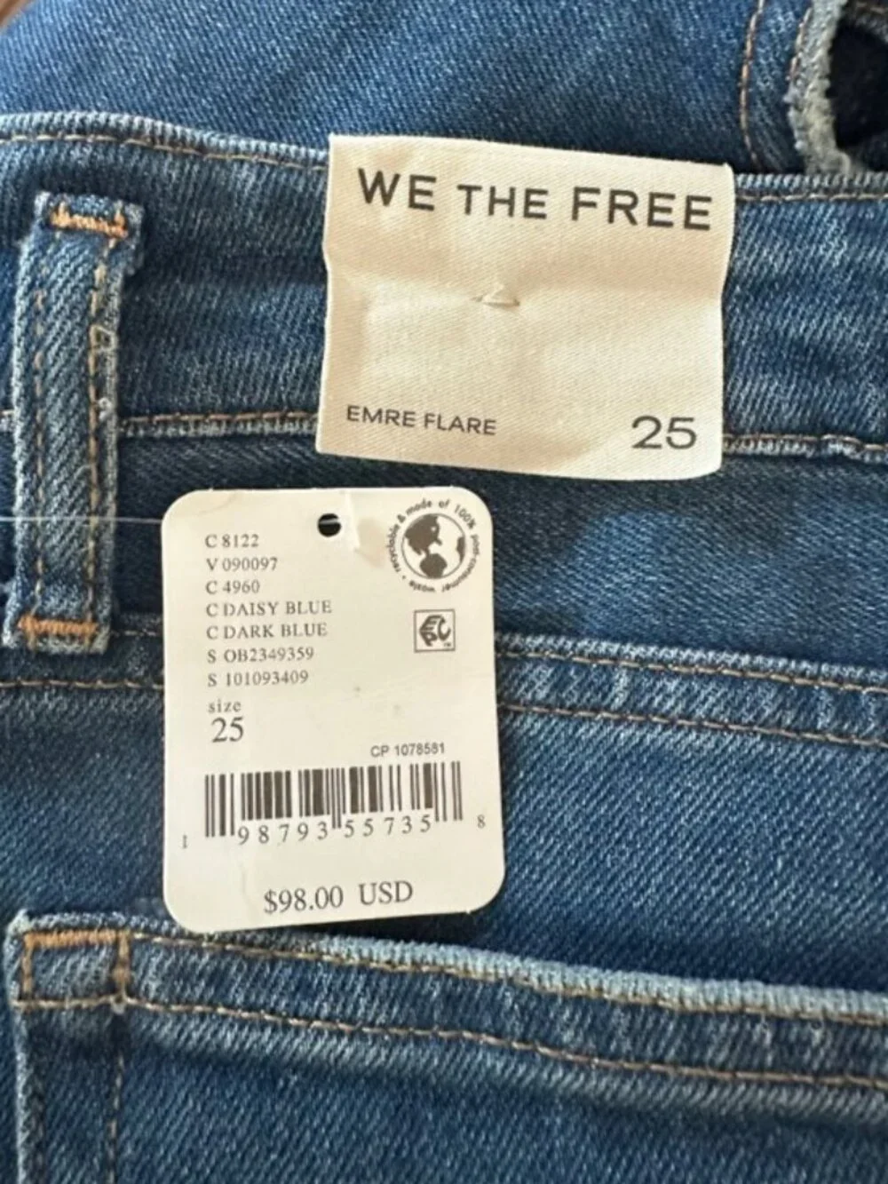 FREE PEOPLE We The Free Emre Low Rise Flare Jeans 25 NWT